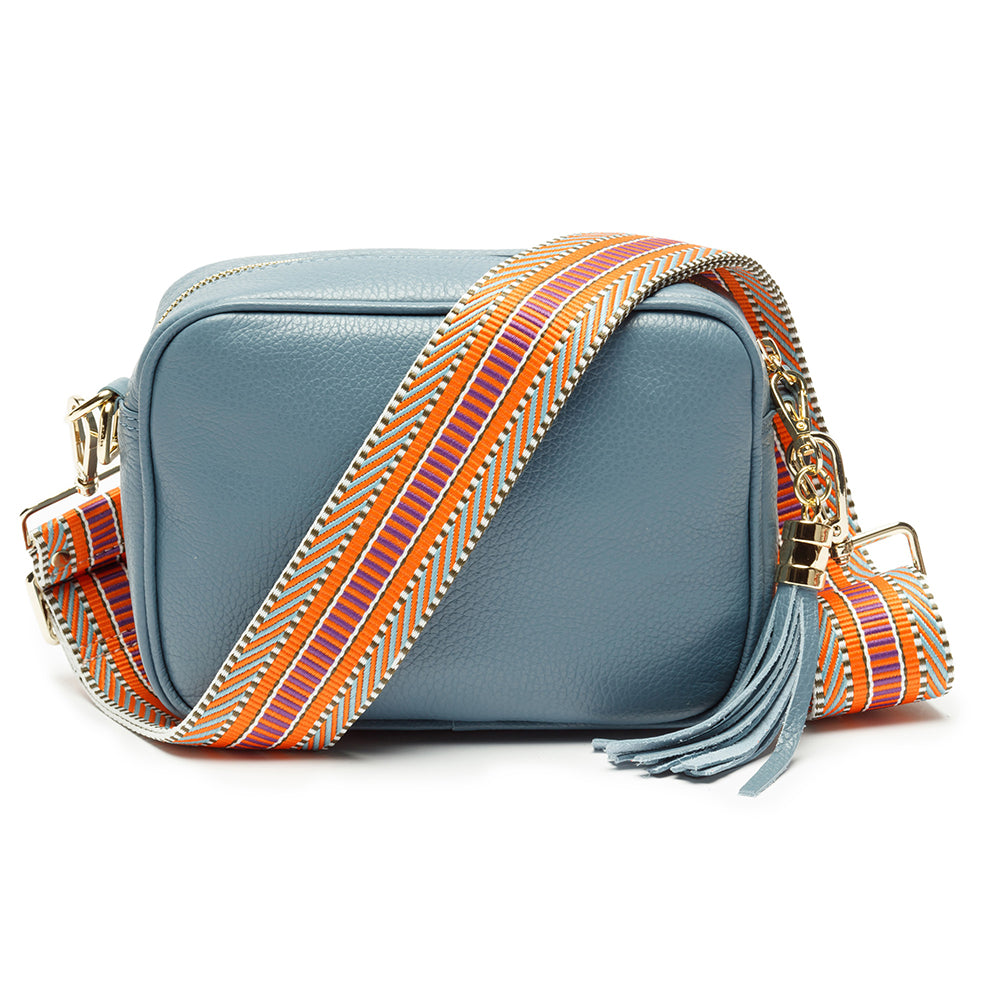 Personalised Elie Beaumont Light Blue Bag Aztec Strap