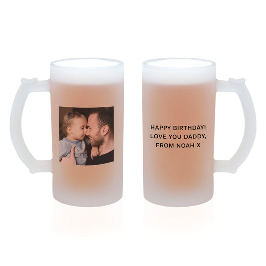 Personalised Photo Frosted Beer Stein