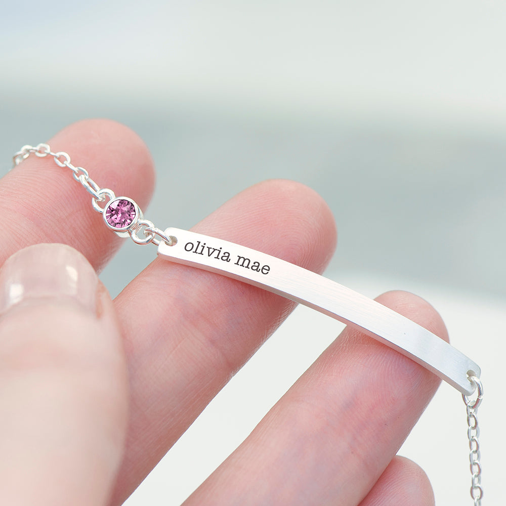 Personalised Silver Birthstone Swarovski Crystal Bracelet