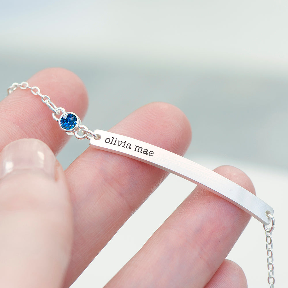 Personalised Silver Birthstone Swarovski Crystal Bracelet