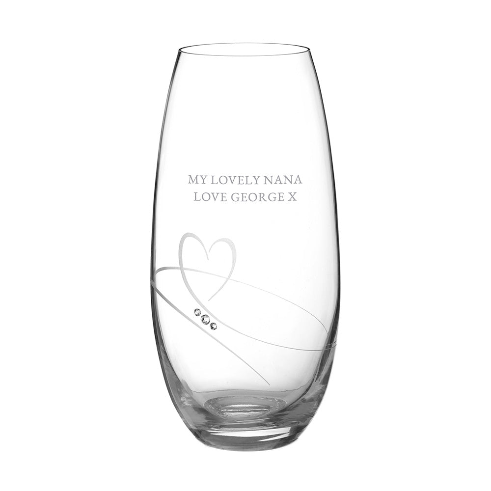 Personalised Romantic Barrel Vase Swarovski Crystals