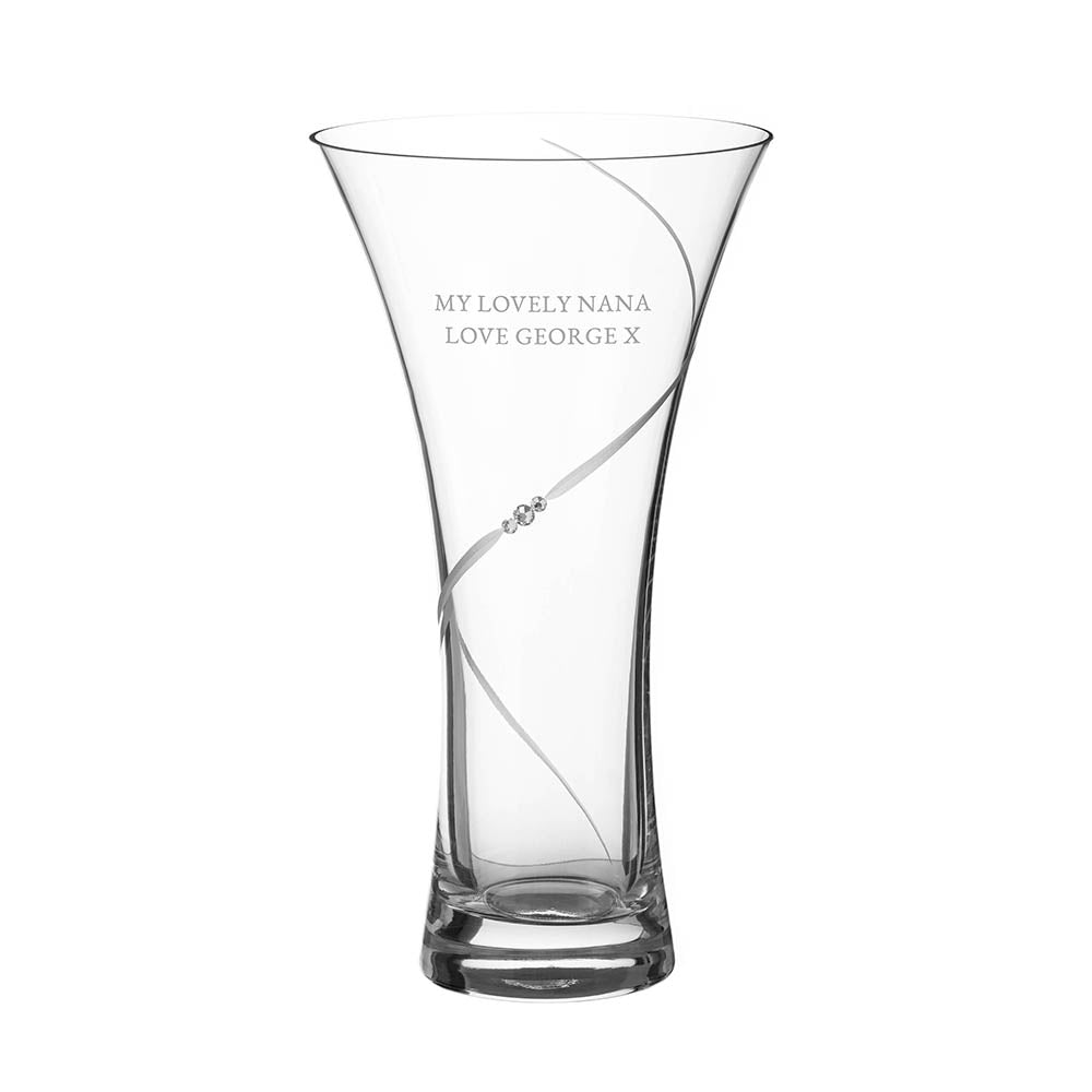 Personalised Hollow Sided Vase Swarovski Crystals