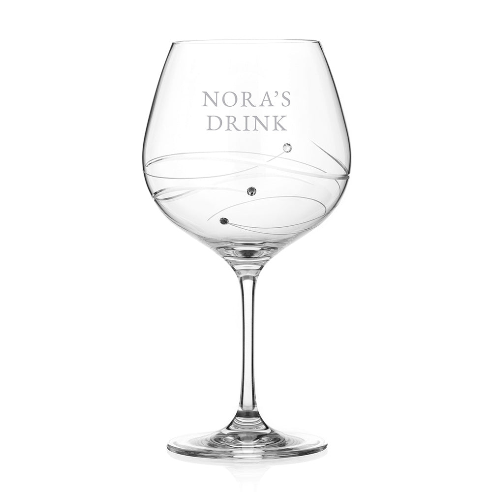 Personalised Spiral Gin Glass Swarovski Crystals