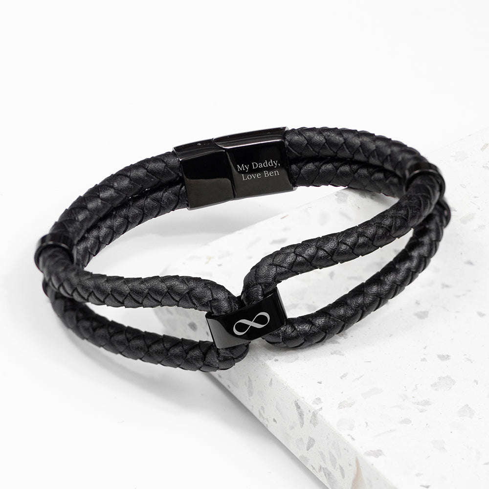 Personalised Infinity Dual Leather Bracelet