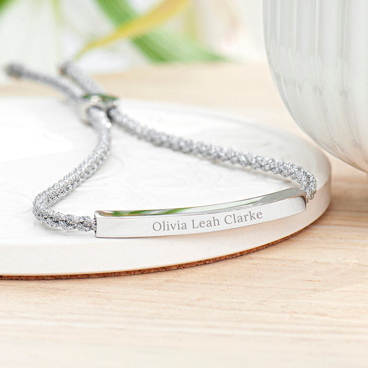 Personalised Silver Rope Bracelet