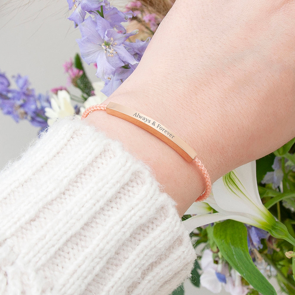 Personalised Rose Gold Rope Bracelet