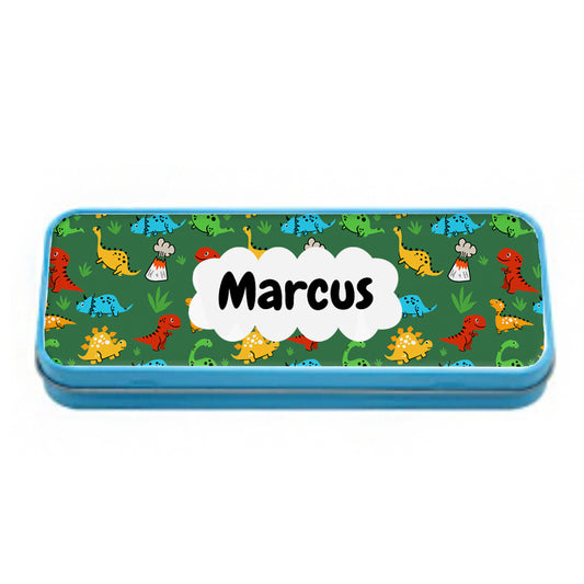 Personalised Blue Tin Pencil Case