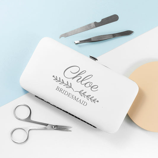 Personalised Bridal Party Manicure Set - White