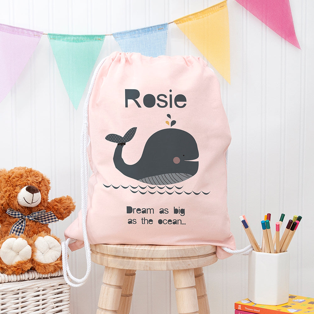 Personalised Children's Whale PE Kit Bag