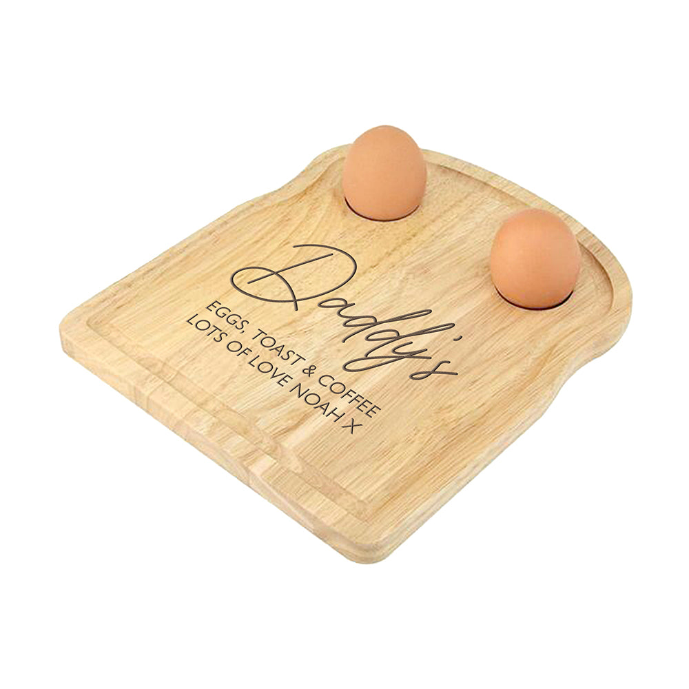 Personalised Dads Wooden Egg Toast Board