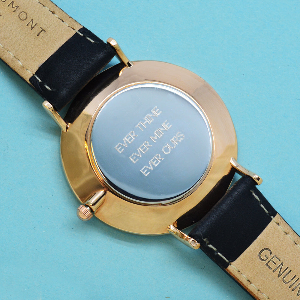 Men's Modern-Vintage Personalised Leather Watch In Black