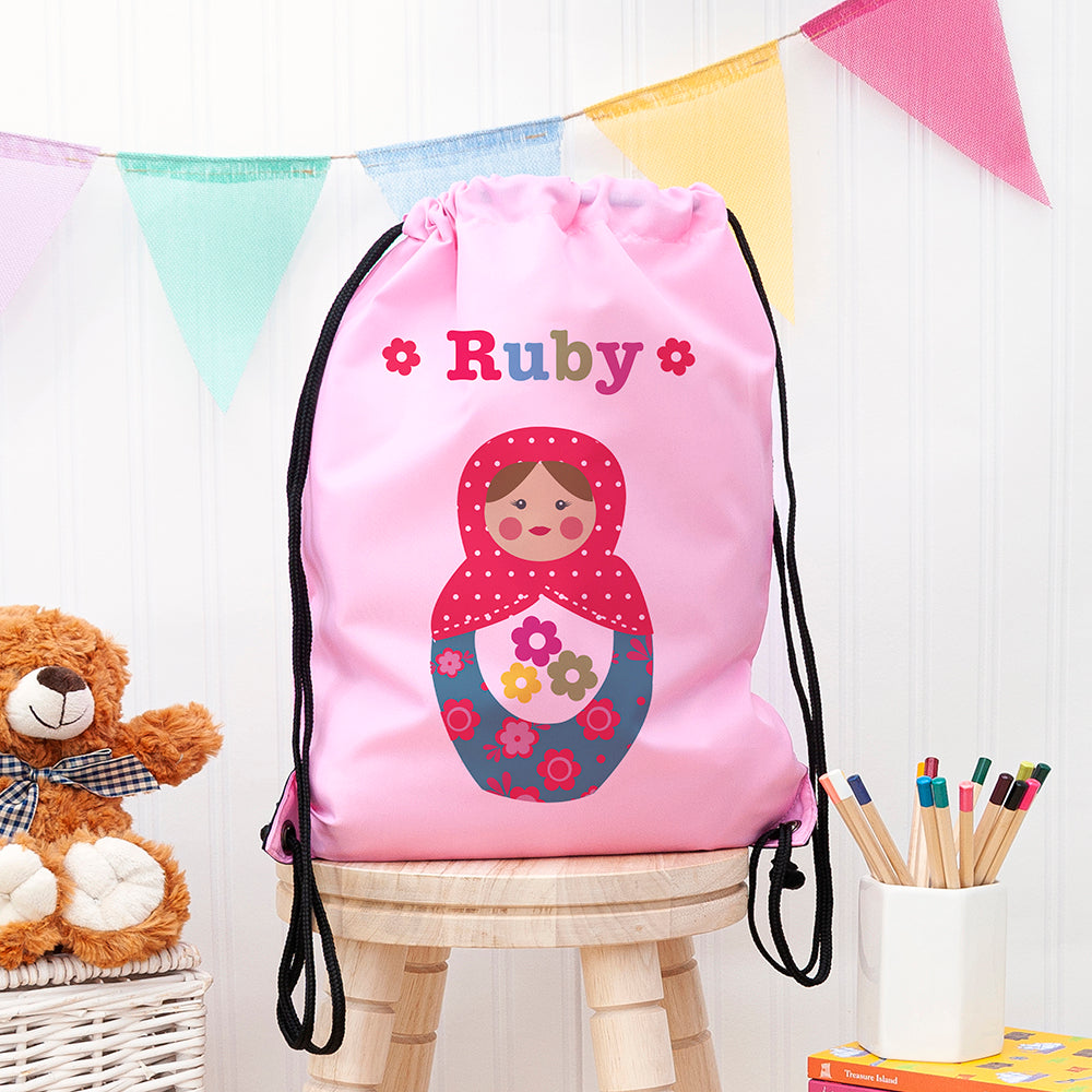 Personalised Girl's Classic Pink Waterproof Swim Bag