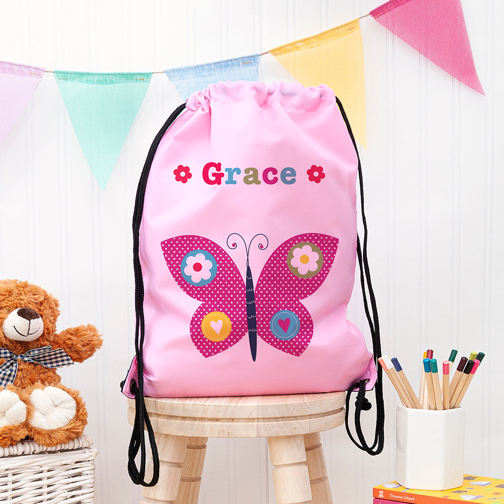 Personalised Girl's Classic Pink Waterproof Swim Bag