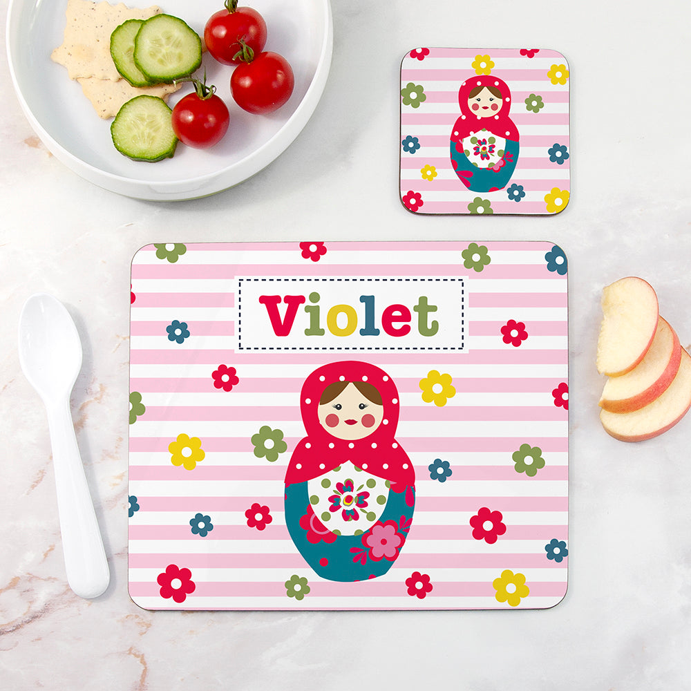 Personalised Girl's Placemat Set