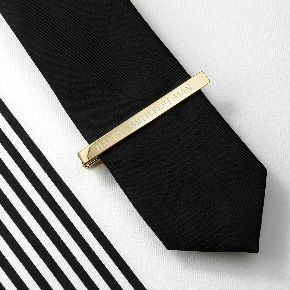 Personalised Gold Plated Tie Clip