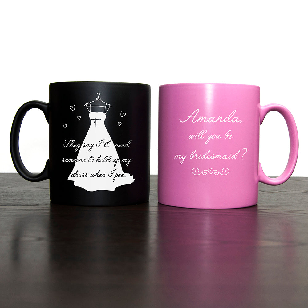 Personalised Help Me Bridesmaid Mug