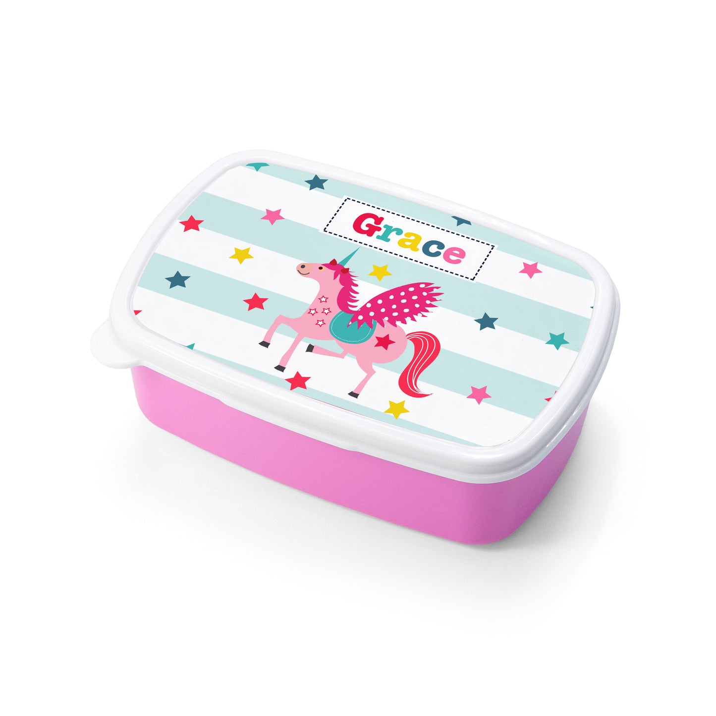 Personalised Girl's Unicorn Lunch Box