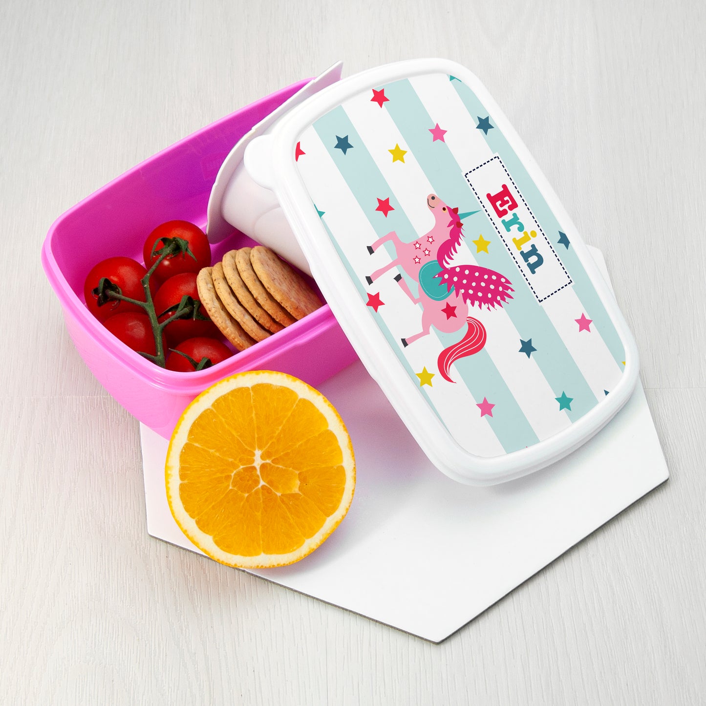 Personalised Girl's Unicorn Lunch Box