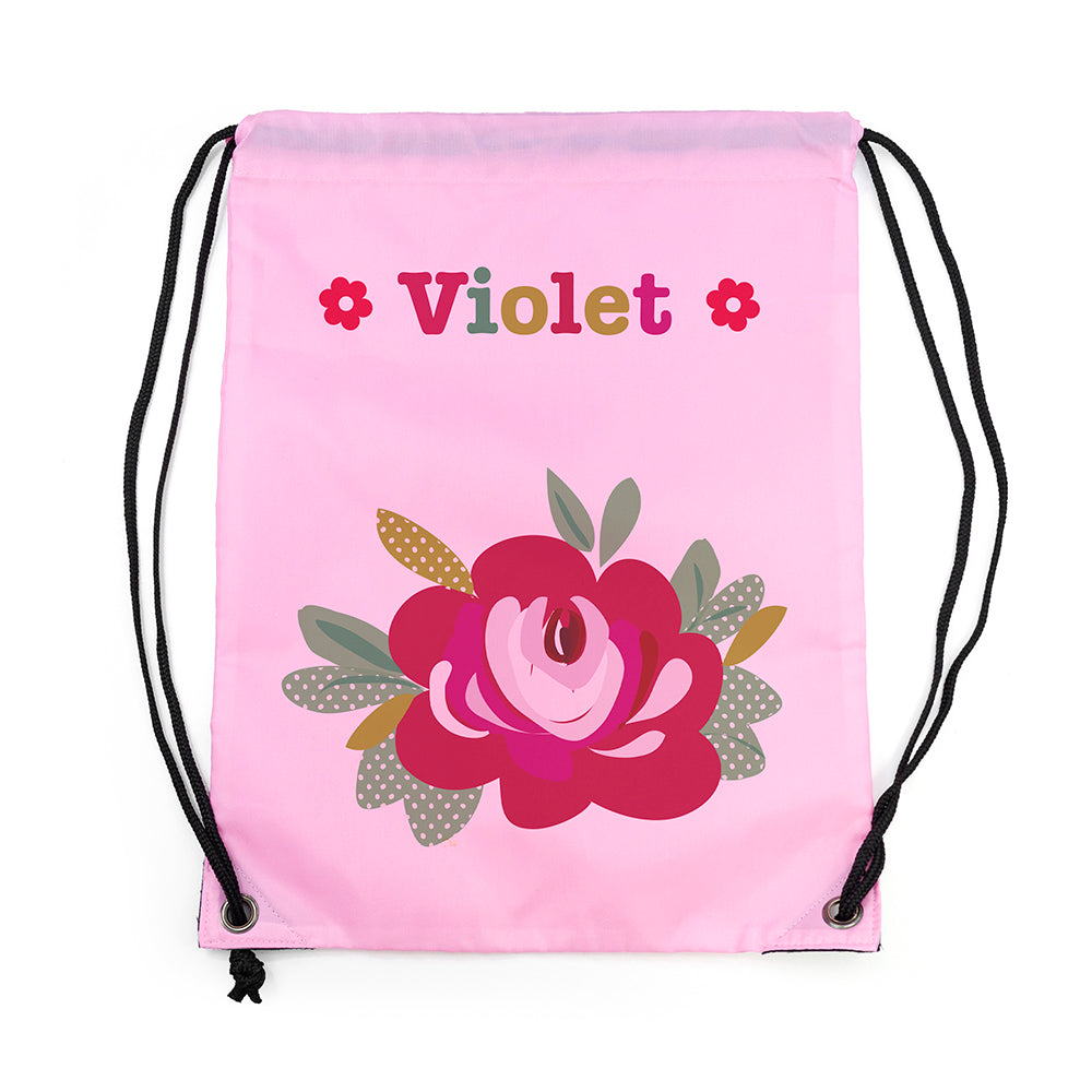 Personalised Girl's Classic Pink Waterproof Swim Bag