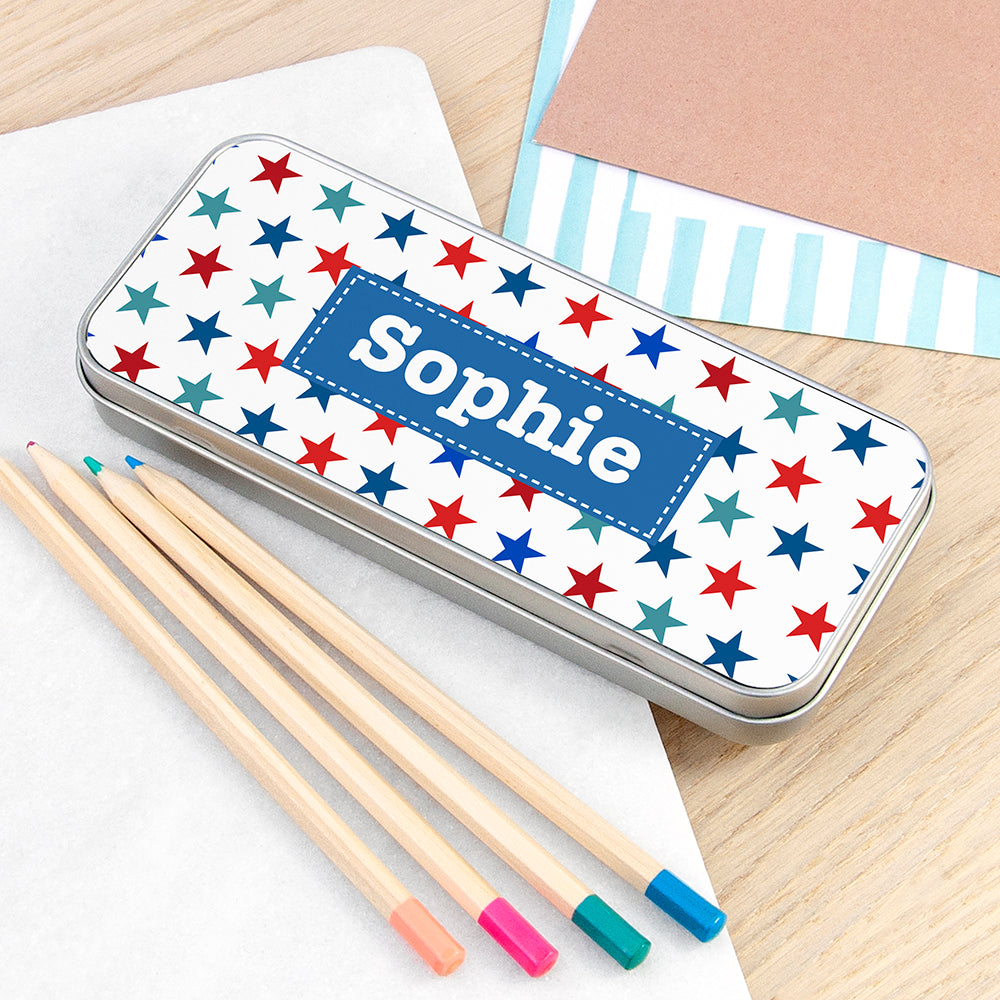 Personalised Boy's Metal Pencil Case Tin