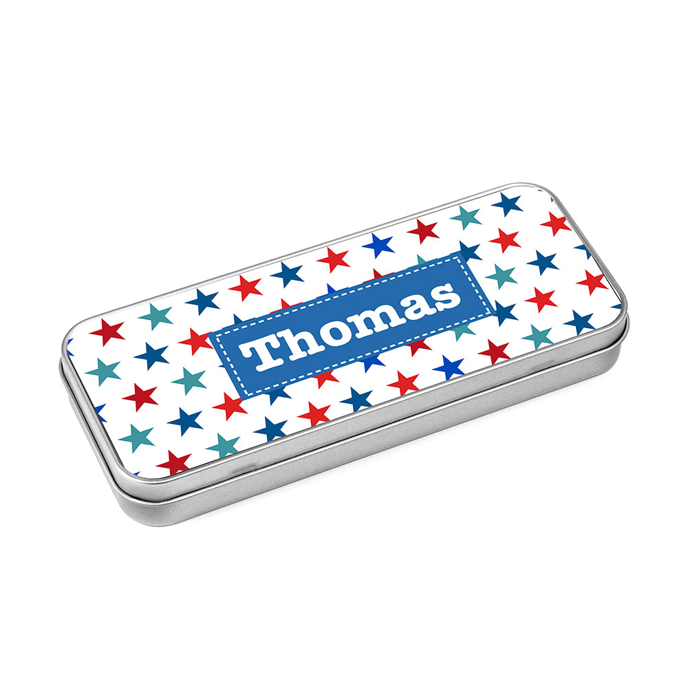 Personalised Boy's Metal Pencil Case Tin