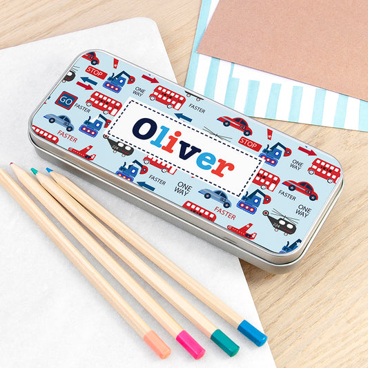 Personalised Boy's Metal Pencil Case Tin