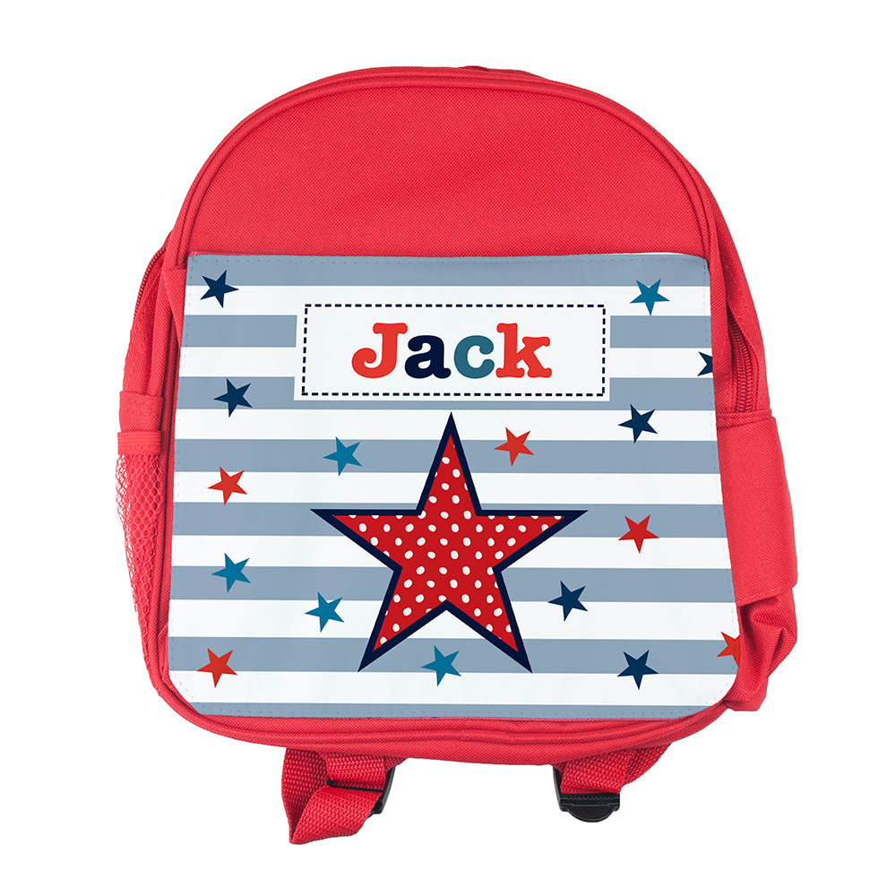 Personalised Boy's Red Mini Rucksack