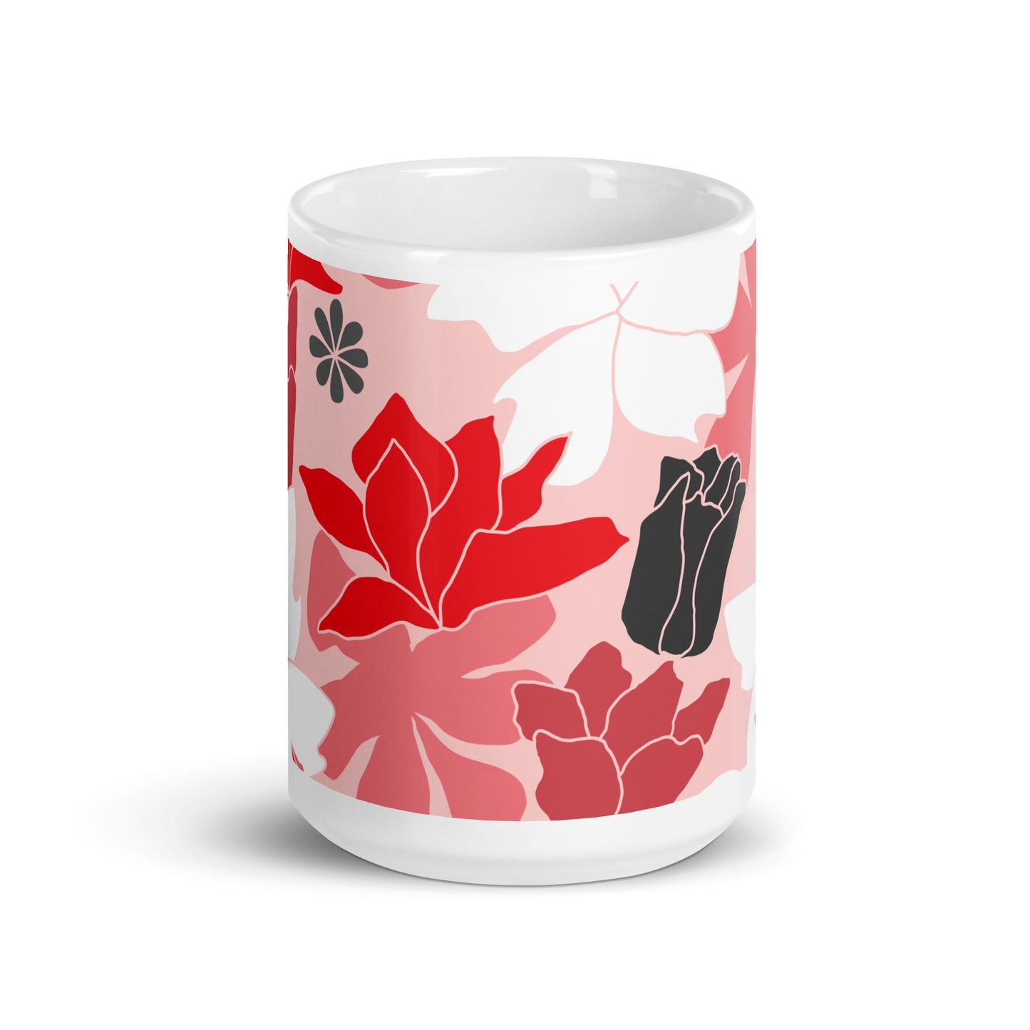 Red Flowers Glossy Mug