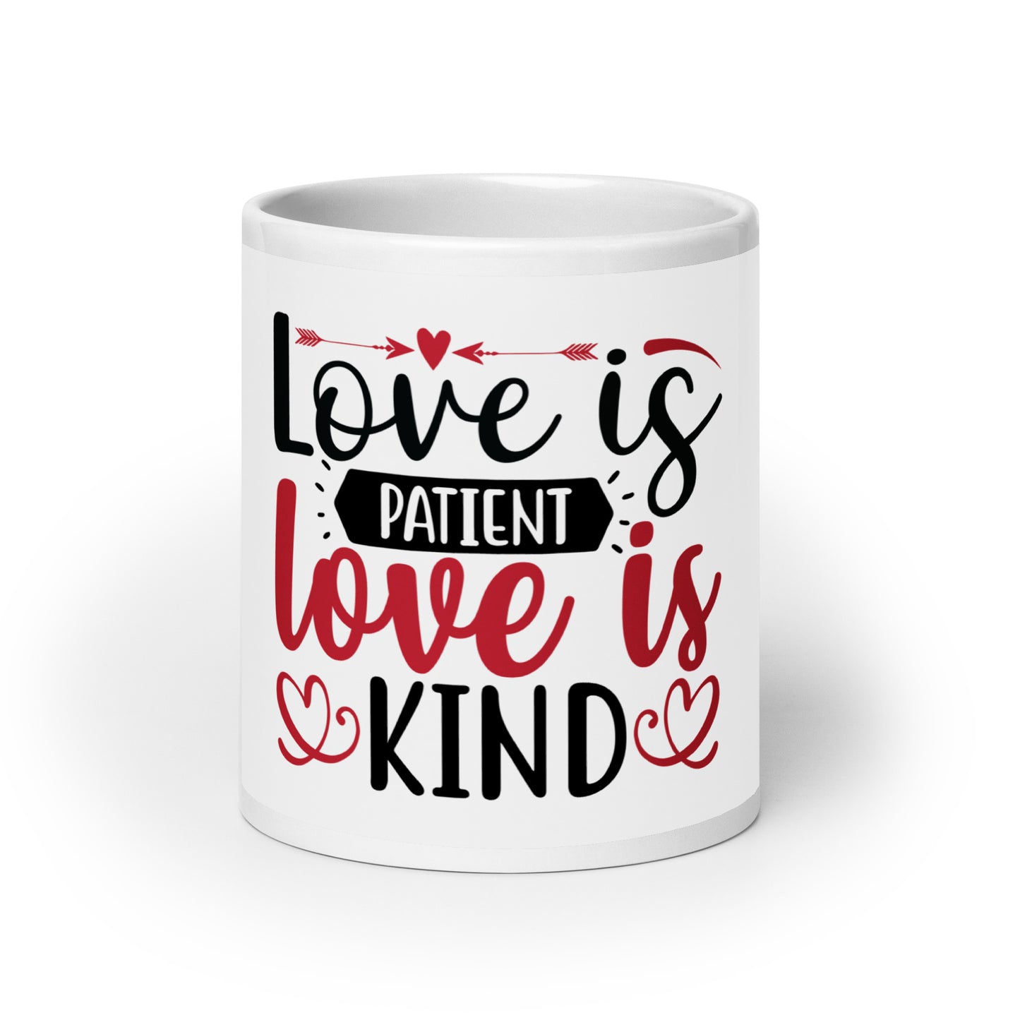 Love is Patient - White glossy mug