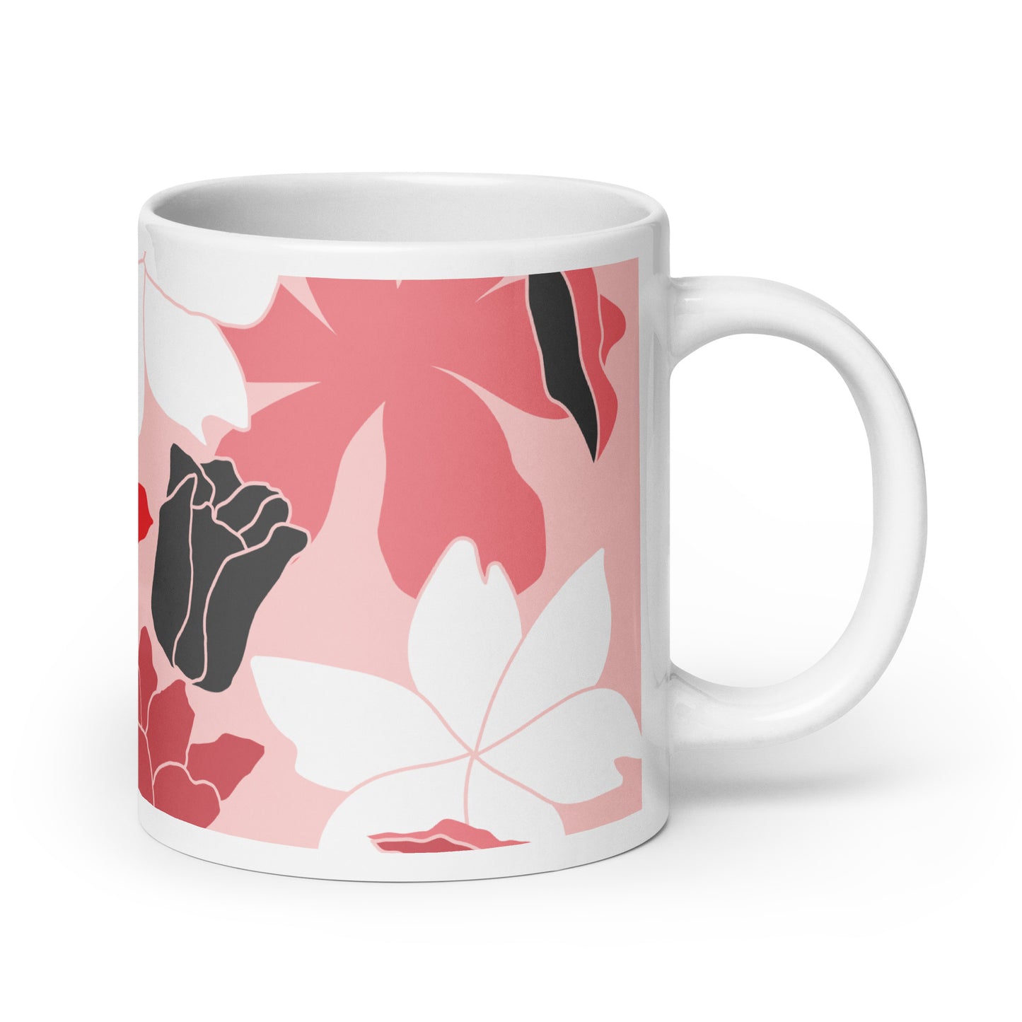 Red Flowers Glossy Mug