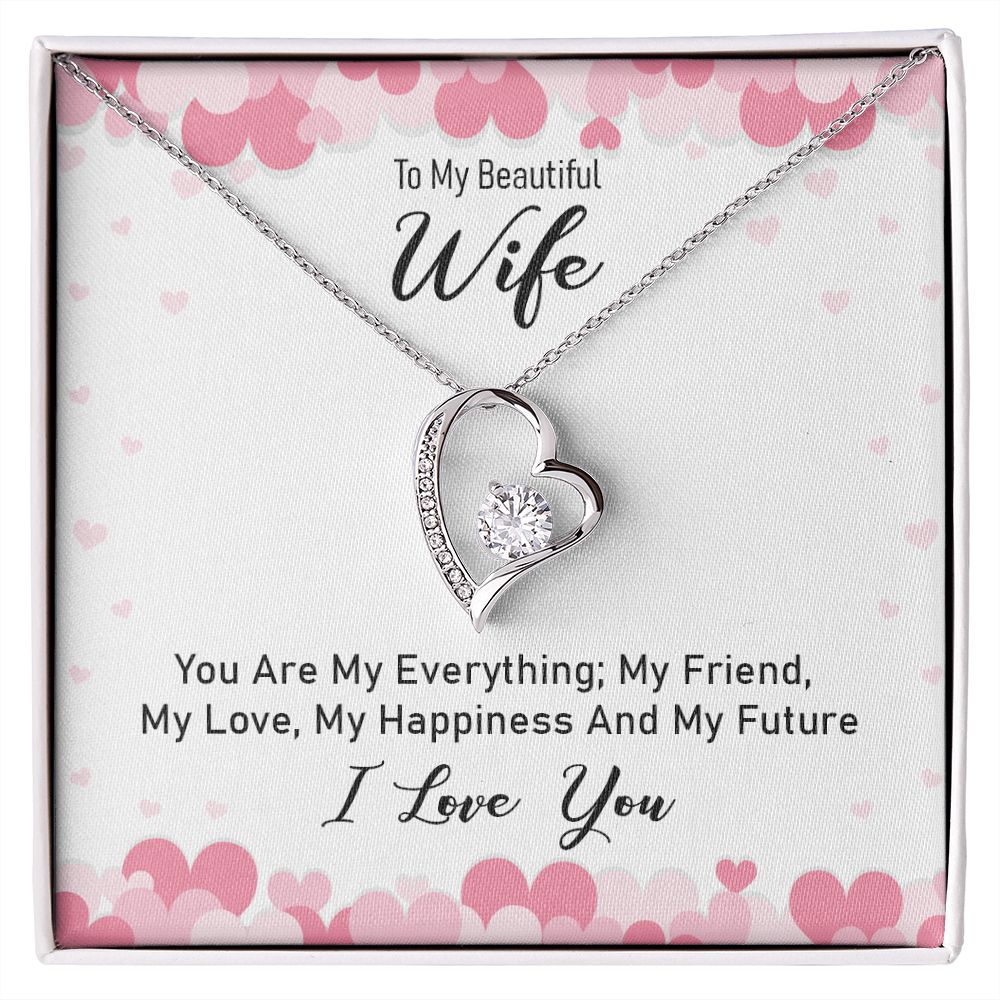 To My Wife Forever Love Necklace On Demand Message Card